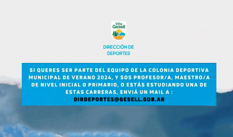 CONVOCATORIA ABIERTA A PROFESORES PARA LA COLONIA DEPORTIVA DE VERANO